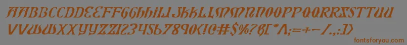 XiphosExpandedItalic Font – Brown Fonts on Gray Background