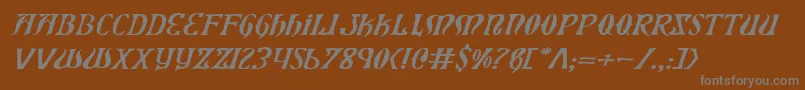 Шрифт XiphosExpandedItalic – серые шрифты на коричневом фоне