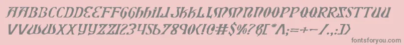 フォントXiphosExpandedItalic – ピンクの背景に灰色の文字