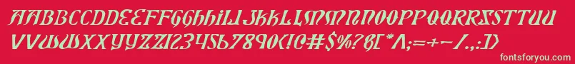 Шрифт XiphosExpandedItalic – зелёные шрифты на красном фоне