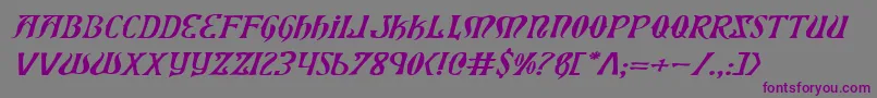 XiphosExpandedItalic Font – Purple Fonts on Gray Background