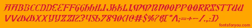 Шрифт XiphosExpandedItalic – красные шрифты на оранжевом фоне