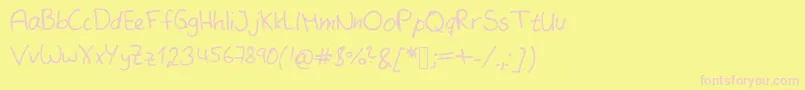 SameMistakeKopie-Schriftart – Rosa Schriften auf gelbem Hintergrund