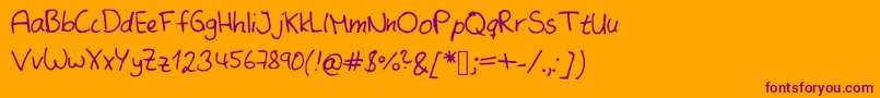 SameMistakeKopie-Schriftart – Violette Schriften auf orangefarbenem Hintergrund