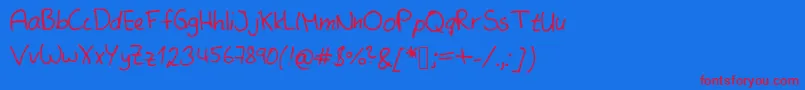 フォントSameMistakeKopie – 赤い文字の青い背景