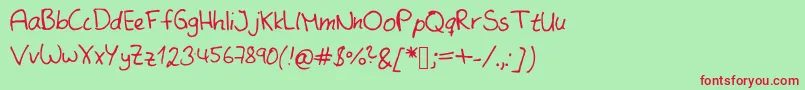 Шрифт SameMistakeKopie – красные шрифты на зелёном фоне