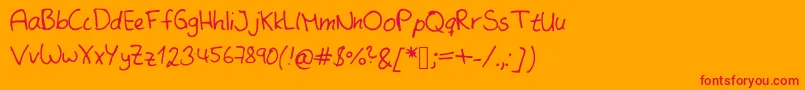 フォントSameMistakeKopie – オレンジの背景に赤い文字