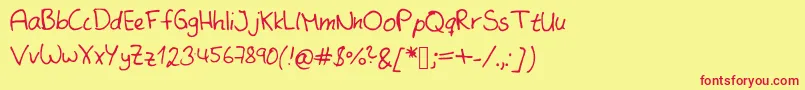 SameMistakeKopie Font – Red Fonts on Yellow Background