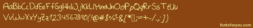 SameMistakeKopie-fontti – keltaiset fontit ruskealla taustalla
