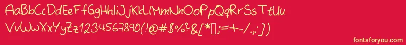 SameMistakeKopie Font – Yellow Fonts on Red Background