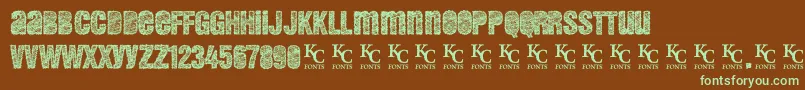 Demento-fontti – vihreät fontit ruskealla taustalla