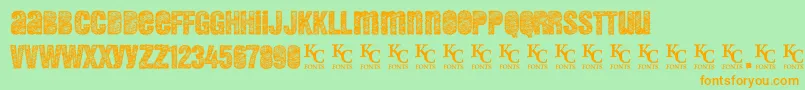 Demento Font – Orange Fonts on Green Background