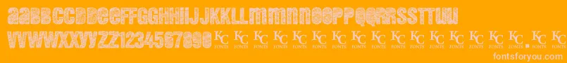 Demento Font – Pink Fonts on Orange Background