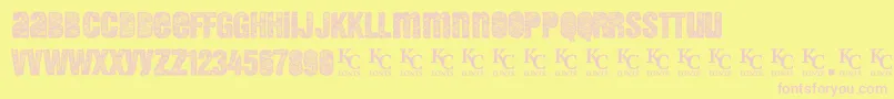 Demento-fontti – vaaleanpunaiset fontit keltaisella taustalla