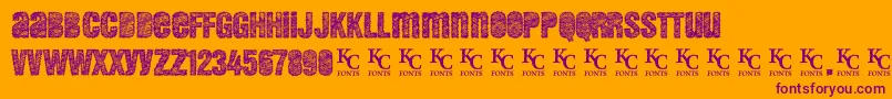 Demento-Schriftart – Violette Schriften auf orangefarbenem Hintergrund