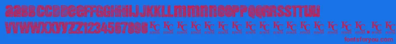 Demento Font – Red Fonts on Blue Background