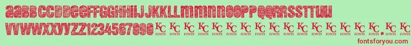 Demento Font – Red Fonts on Green Background