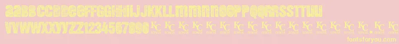 Demento Font – Yellow Fonts on Pink Background