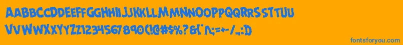 Horroweenrotate Font – Blue Fonts on Orange Background