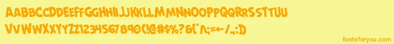 Horroweenrotate Font – Orange Fonts on Yellow Background