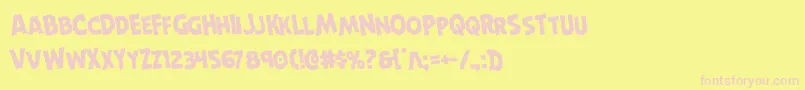 Horroweenrotate Font – Pink Fonts on Yellow Background