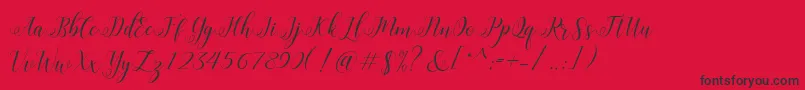 HisteriaScriptDemo Font – Black Fonts on Red Background