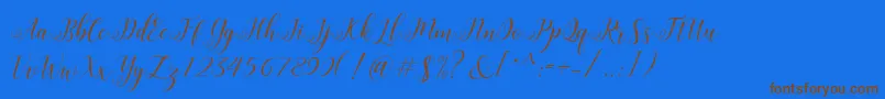 HisteriaScriptDemo Font – Brown Fonts on Blue Background