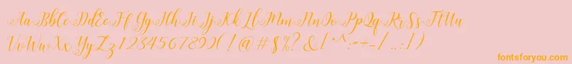 HisteriaScriptDemo Font – Orange Fonts on Pink Background