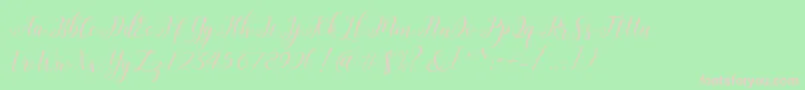 HisteriaScriptDemo Font – Pink Fonts on Green Background