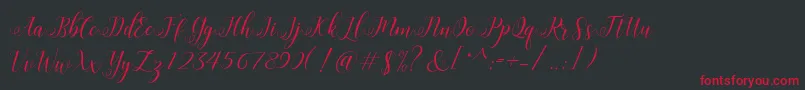 HisteriaScriptDemo Font – Red Fonts on Black Background