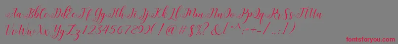 HisteriaScriptDemo Font – Red Fonts on Gray Background