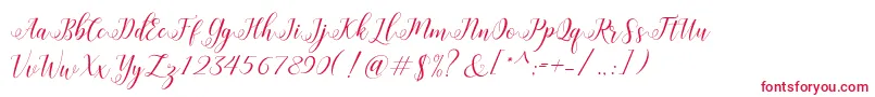 HisteriaScriptDemo Font – Red Fonts on White Background