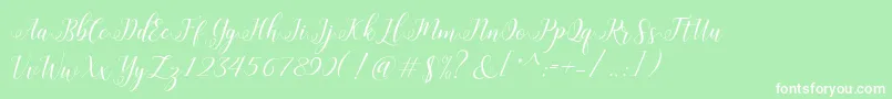 HisteriaScriptDemo Font – White Fonts on Green Background