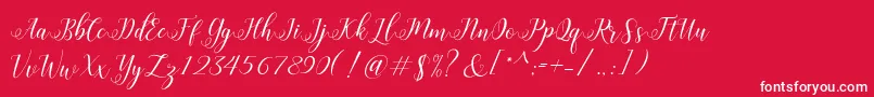 HisteriaScriptDemo Font – White Fonts on Red Background