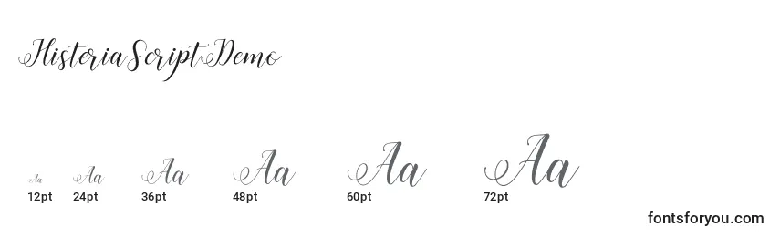HisteriaScriptDemo Font Sizes