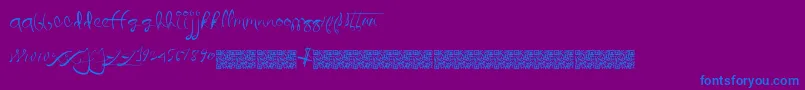 Quicklywrite Font – Blue Fonts on Purple Background