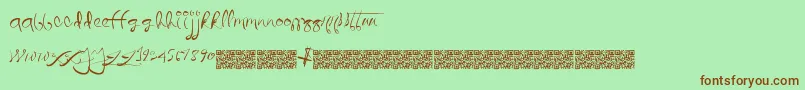 Quicklywrite Font – Brown Fonts on Green Background