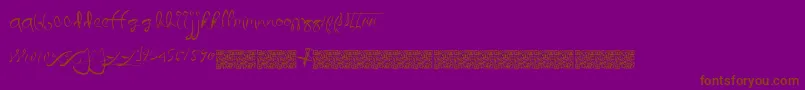 Quicklywrite-Schriftart – Braune Schriften auf violettem Hintergrund