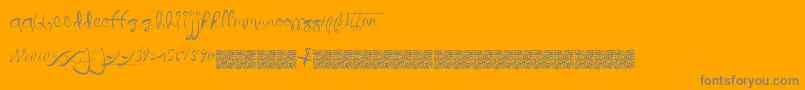 Quicklywrite-Schriftart – Graue Schriften auf orangefarbenem Hintergrund