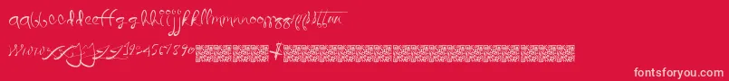 Quicklywrite Font – Pink Fonts on Red Background