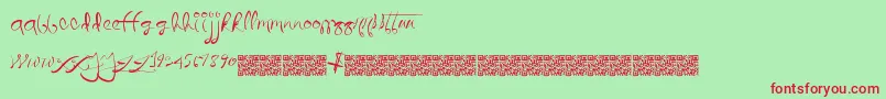 Quicklywrite Font – Red Fonts on Green Background