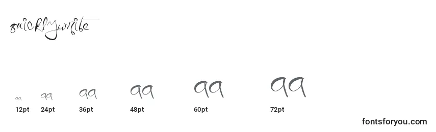 Quicklywrite Font Sizes
