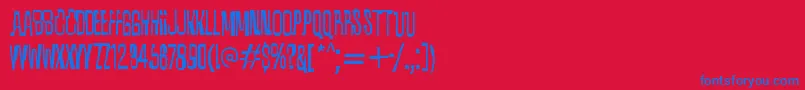 フォントQuixotic – 赤い背景に青い文字