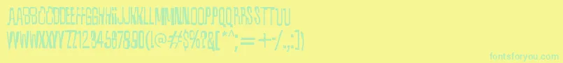 フォントQuixotic – 黄色い背景に緑の文字