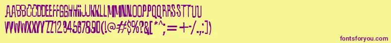 Quixotic-Schriftart – Violette Schriften auf gelbem Hintergrund