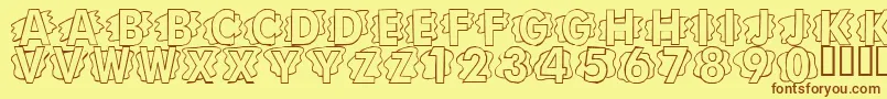 LmsScrapPaper Font – Brown Fonts on Yellow Background