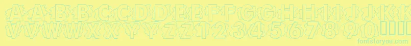 LmsScrapPaper Font – Green Fonts on Yellow Background