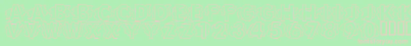 LmsScrapPaper-fontti – vaaleanpunaiset fontit vihreällä taustalla