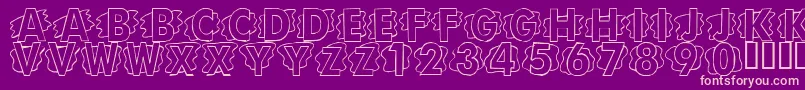 LmsScrapPaper Font – Pink Fonts on Purple Background