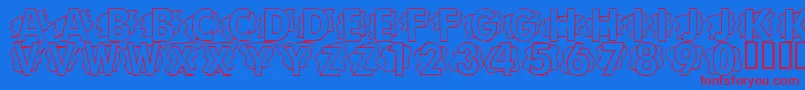 LmsScrapPaper Font – Red Fonts on Blue Background